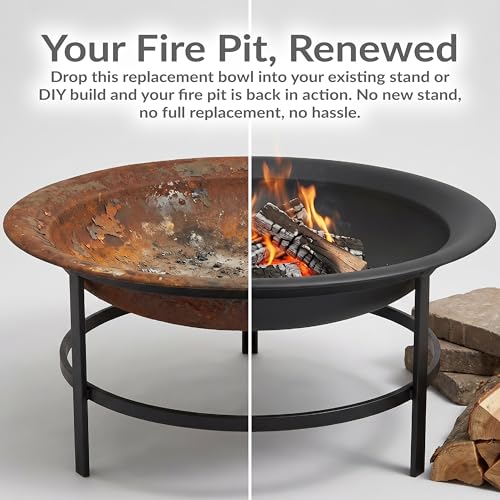 Sunnydaze Outdoor Fire Pit Bowl Replacement Insert (Black / 26 in)