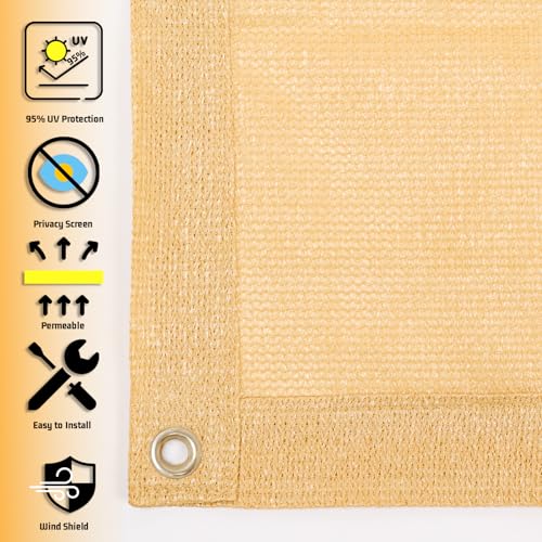 Shade Cloth 9x15 FT Sun Shade (9' x 15' custom size / Sand)