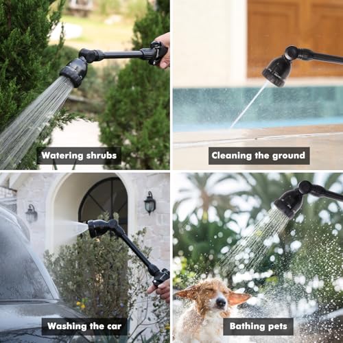 Heavy Duty Metal Hose Wand (Flash Black / 16 inch - 180° Swivel)