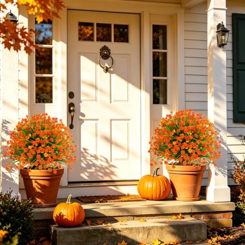 Fall 2 Pack 24 Inches Artificial Flowers with Ground Spikes (Camellia)
