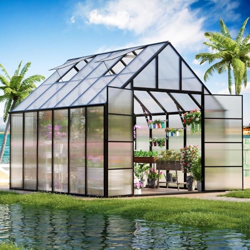 12x10x10 FT Polycarbonate Greenhouse for Outdoors w