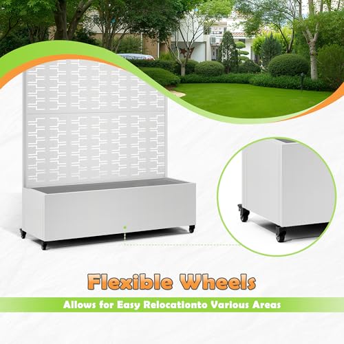 Metal Raised Garden Bed (White-brick / 71" x 47" x 16")