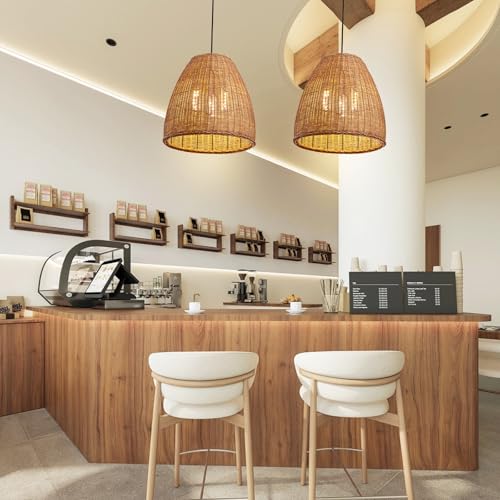 16.5" Rattan Pendant Light (Dark+Curry / 16.54" 3-Light)