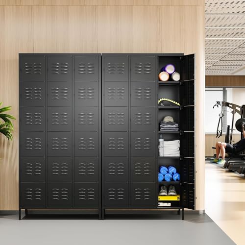 Metal Lockers for Employees (18 Door / Black)