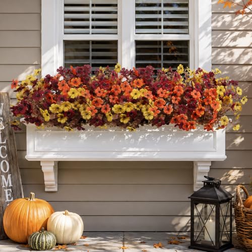 Artificial Fall Flowers Faux Mums (3 Fall Colors)
