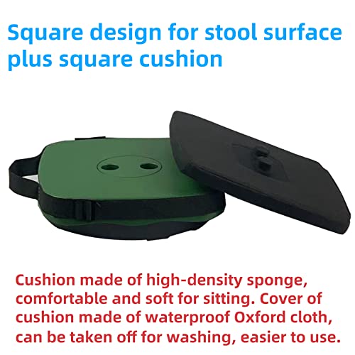 Collapsible Camping Stool with Seat Cushion & Nylon Bag (Green With Cushion)
