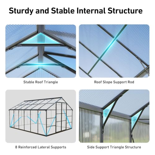 10x12 FT Greenhouse with Hygrometer (10x12 FT with thermometers)