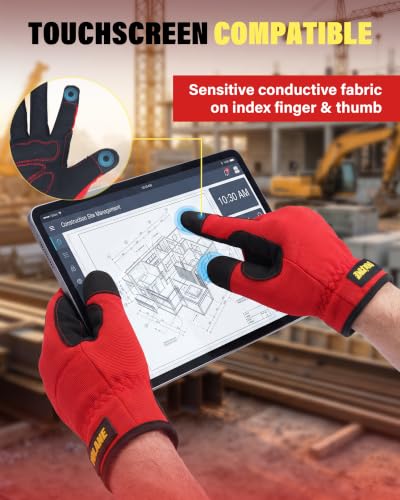 High Performance 3 Pairs Pack Work Gloves for Men Multicolor XXL (3 Count)