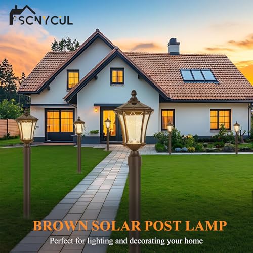 Dusk to Dawn Solar Outdoor Post Lights (L-1-BR)