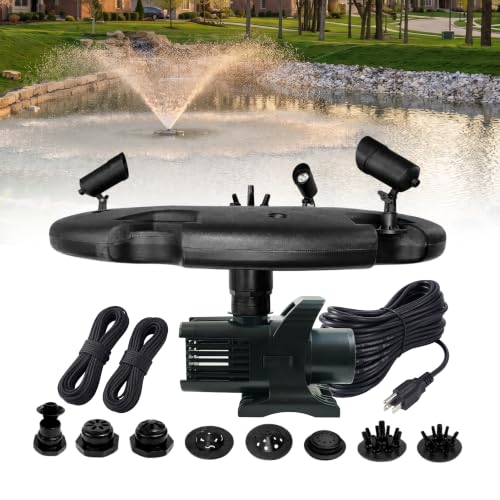 1.5 HP Floating Fountain & Aerator for Ponds and Lakes with 100 ft Cord
