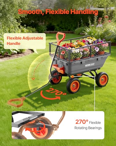 800LBS 7 CU.FT Poly Garden Cart Dump Wagon (Grey01)
