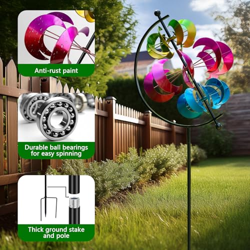 Large Metal Wind Spinner for Garden and Yard