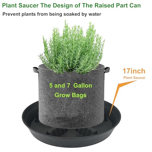 4 Pack Plant Saucer 17 inch 2 Pack (17"-4 Pack / Black)