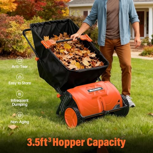 21 Inch Push Lawn Sweeper (Bright orange)