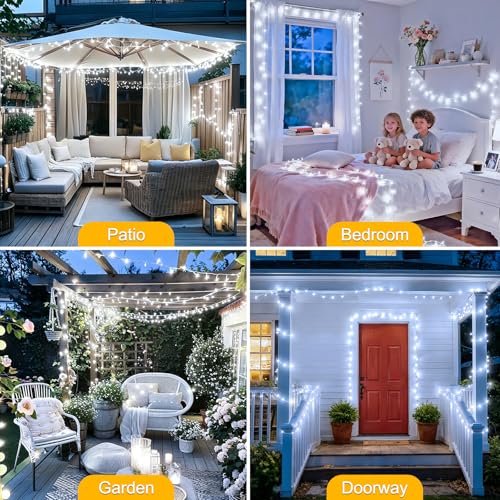 100FT 300 LED Christmas Lights Plug in (Cool White / 100FT 300LED)