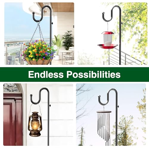 74" Shepherds Hook Stand (Black)
