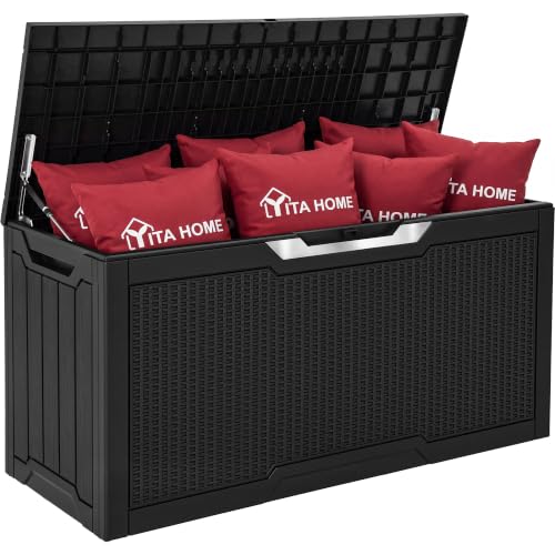 80 Gallon Outdoor Storage Box w (Black&Sliver / 80 gallon)