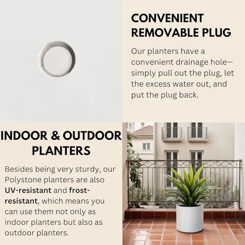 Large Planter for Indoor or Outdoor (White / 10 Inch)