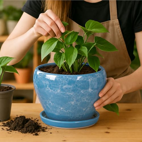 8 Inch Plant Pots (Gemstone Blue / 8 Inch)