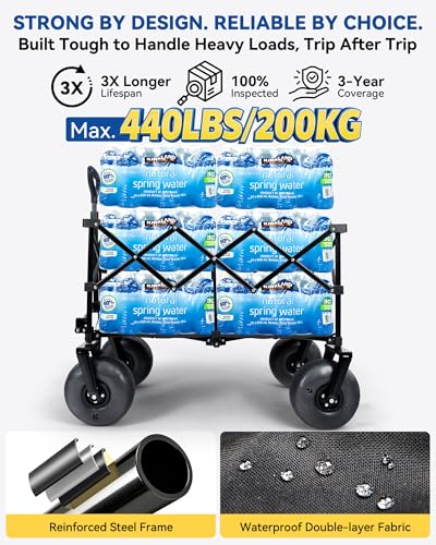 Beach Wagon with Balloon Wheels (Black / 9" Balloon Wheels)