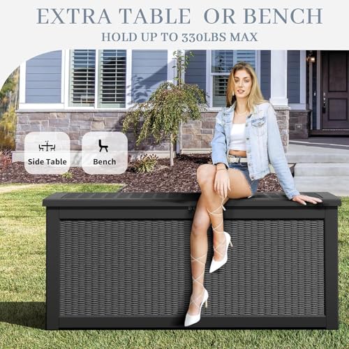 320 Gallon Deck Box (320 Gallon / Rattan Black)