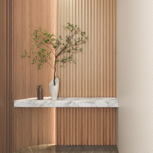 108 x 5.7 Inch Slat Solid Wood Wall Paneling for Interior Decor (8Pcs-108 x 5.7 Inch / Slat Oak)
