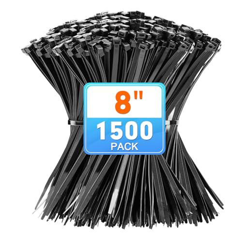 8 Inch Black Nylon Zip Ties (8" (50lb))