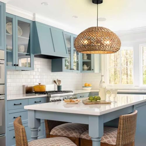 18.89" Boho Large Rattan Chandelier 3 (3-Light 18.89 inch)