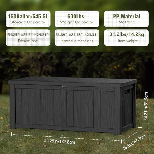 150 Gallon Resin Deck Box (Black / 150 GAL)