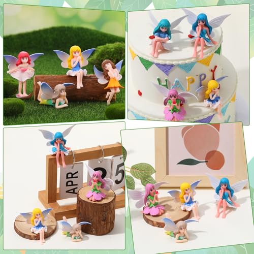 12 Pcs Fairy Figurines Miniature Fairies Dynamic Pose Garden Set (2.55*2.75 inch)