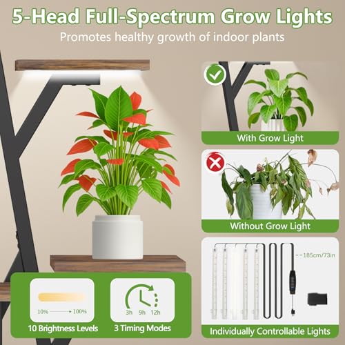 Plant Stand Indoor with Grow Lights