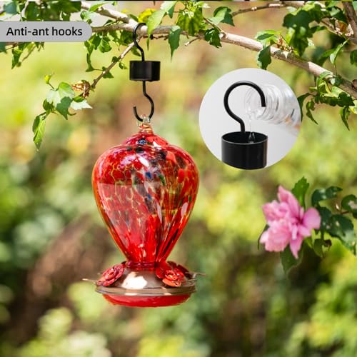 2 Packs Hummingbird Feeders for Outdoors Hanging Ant and Bee Proof