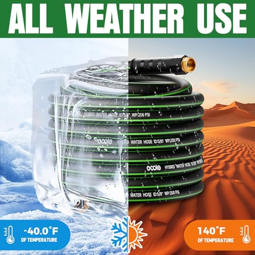 Heavy Duty Garden Hose 100ft (Black+Green / 100ft)
