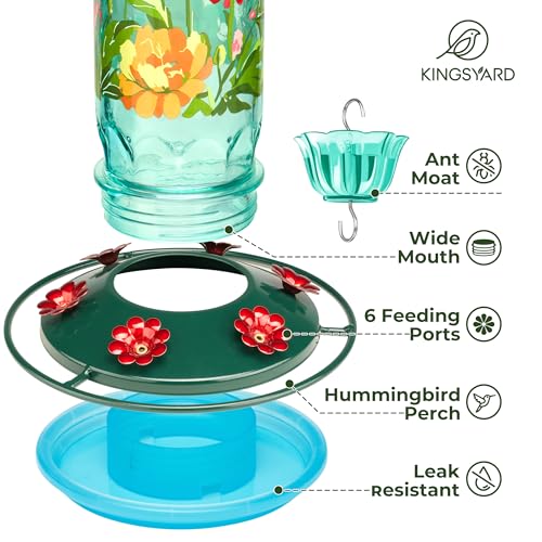 2 Pack Hummingbird Feeders for Outdoor Hanging (Blue)