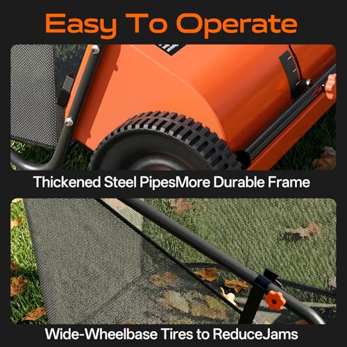 26" Lawn Sweeper for Leaves & Grass (Tangerine)