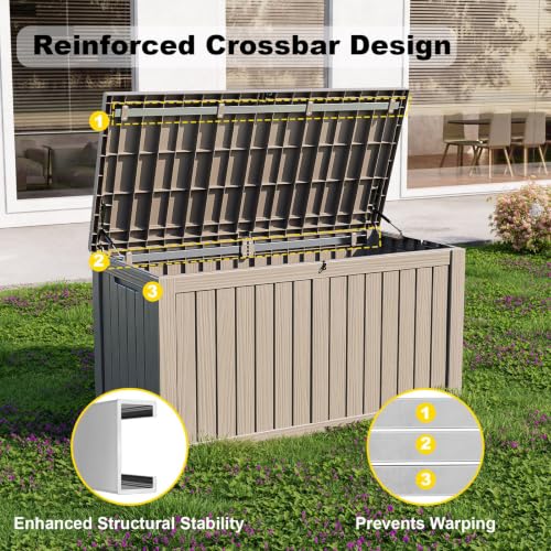 150 Gallon Lockable Resin Deck Box (Grey / 150 Gallon)
