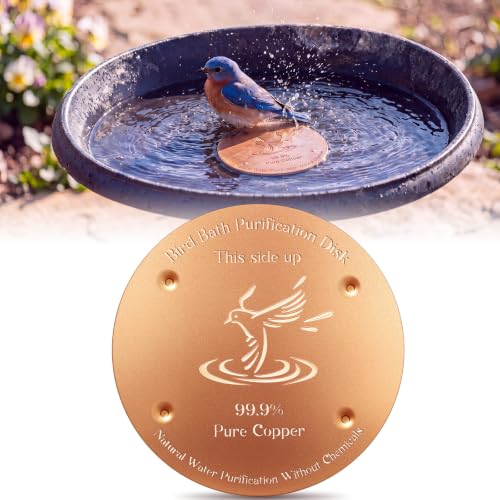 4 Pcs Copper Disk for Bird Bath (Bird Pattern)