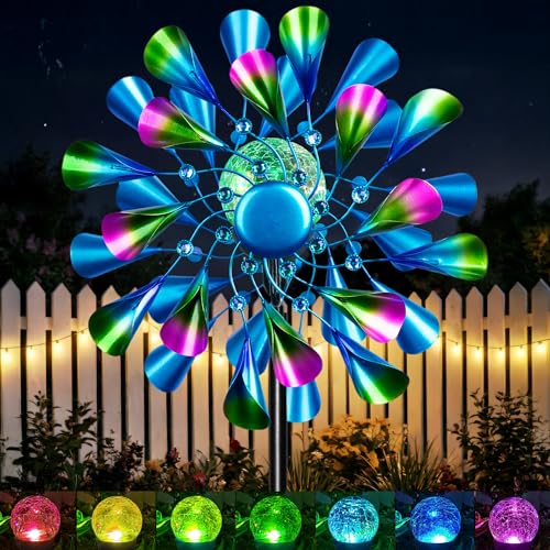 Solar Wind Spinner Outdoor Metal (Peacock Green)
