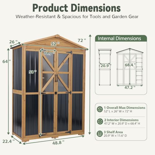 Outdoor Storage Cabinet (Black / 49" x 22" x 72")