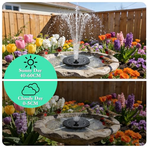 Solar Fountain for Bird Bath 3.5W Solar Powered Water Fountain Pump (Solar Water Fountain 3.5w)