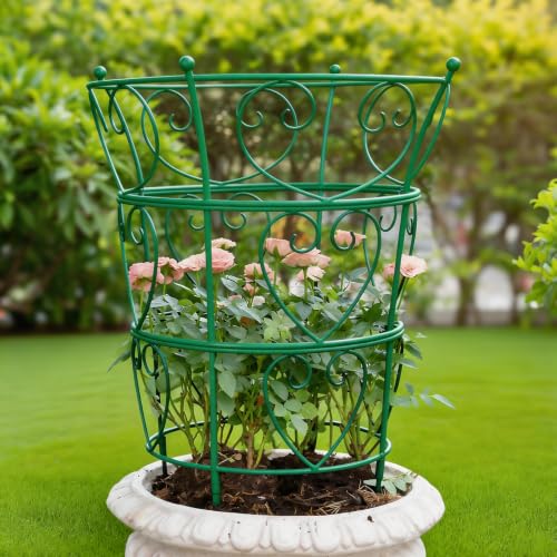 24.6" Peony Support Heavy Duty Garden Cage for Peonies (Green / 24.6"x17")