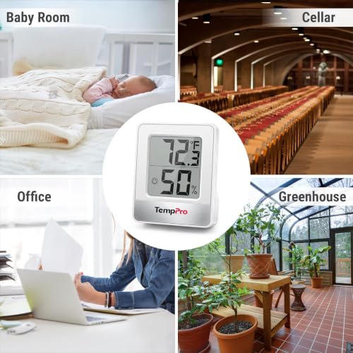 TempAir Digital Hygrometer Indoor Thermometer (White Indoor Thermometer)