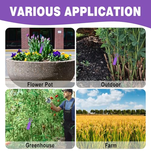 Plant Labels Yuanling 100Pcs Plastic Waterproof Plant Tree Tags Nursery Garden Markers for Indoor Outdoor Gardening Plants Vegetables Flowers Potted (100 Count)