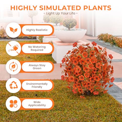 2pcs Fall Artificial Topiary Ball Trees (Fall Orange)