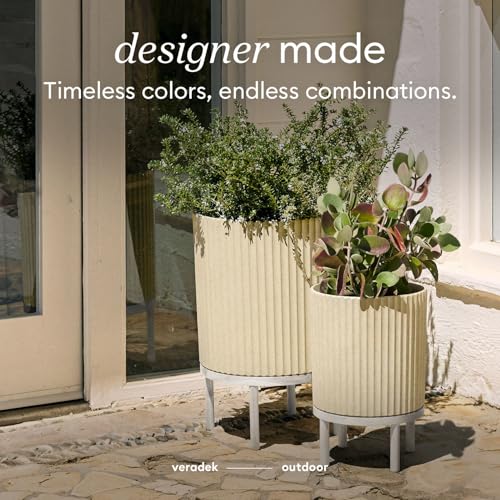 Demi Series Raised Planter (Sand/White / 16 inch - 2 Pack)