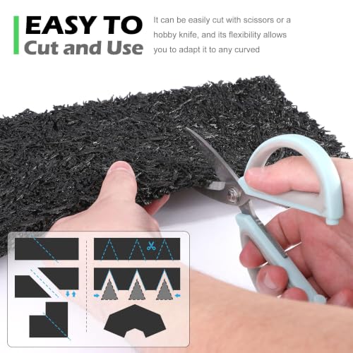 140 x 5.5 Inch Reversible Rubber Mulch Mat (2 Black)