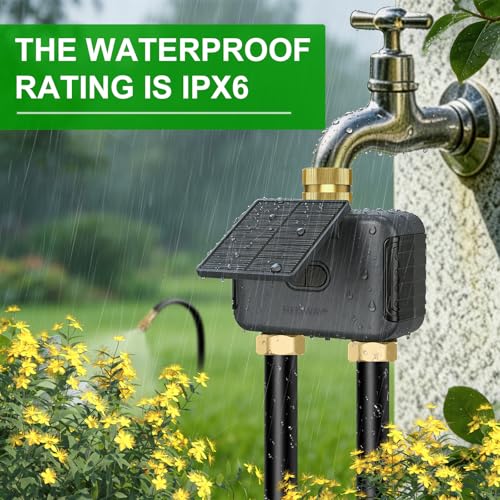 120FT WiFi Solar Drip Irrigation System (120-Foot Dual-Tube Brass Solar Wireless Timer)