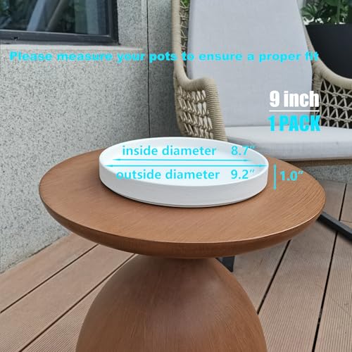 Plant Tray for Pots (9in(1 Pack) / Frosted White)