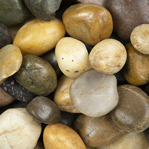 Mixed Polished Decorative Pebbles Landscape Accent Stone 40 lb (Mixed / 1.2 inch - 2 inch / BAG)