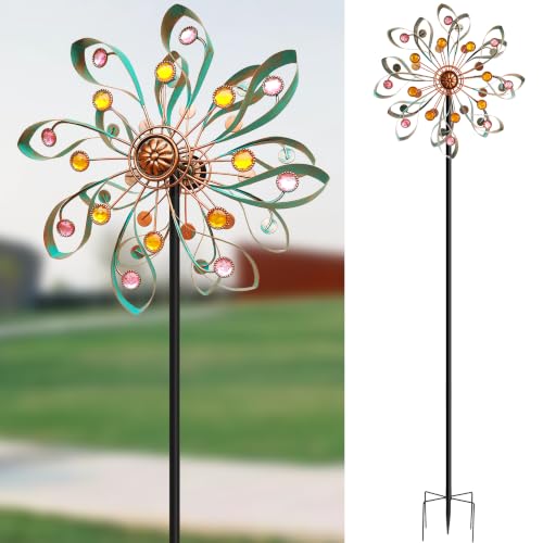 Large Metal Wind Spinners Outdoor (Ribbon-shaped Pinwheel)